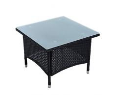 ESTEXO Polyrattan Beistelltisch Gartentisch Rattan Kaffee Tisch Balkontisch Gartenmöbel Kaffeetisch Teetisch Couchtisch Rattantisch (Schwarz)