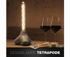 Handgefertigte Designer Lampe aus Beton mit Edison Birne