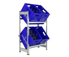 Getränkekistenregal 1000 x 810 x 300 mm, 2 Ebenen, 100 kg Tragkraft/Ebene, VERZINKT