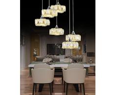 O&YQ Deckenlampe Office Crystal-Leuchten Unkompliziert Led Esszimmerlampe Led-Lampen Edelstahl-Led Hochleistungs-Led-Lüsterbeleuchtung Beleuchtung Bevorzugt, Warmes Licht, DREI gerade