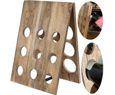 LS-LebenStil Weinregal Flaschenregal Holz 9-Fach Klappbar Rüttelbrett Weinständer