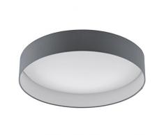 EGLO LED Deckenlampe Palomaro, Deckenleuchte Stoff, Wohnzimmerlampe aus Textil, Kunststoff, Farbe: anthrazit, weiß, Ø: 50 cm