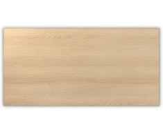 Bümö® stabile Tischplatte 2,5 cm stark - DIY Schreibtischplatte aus Holz | Bürotischplatte belastbar mit 120 kg | Spanholzplatte in vielen Formen & Dekoren| Platte für Büro, Tisch & mehr (Rechteck: 200 x 100 cm, Eiche)