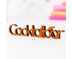 Kleinlaut 3D-Schriftzug Cocktailbar in Größe: 25 x 4,5 cm - Dekobuchstaben - 32 Farben zur Wahl - Grau