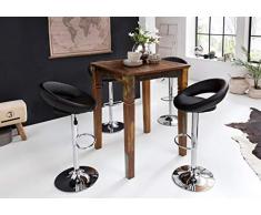 WOHNLING Stehtisch Kalkutta 80 x 80 x 110 cm , Massivholz Bartisch für 4 Personen , Rustikaler Tisch für Bar , Partytisch Shabby Chic , Hochtisch Massiv Holz