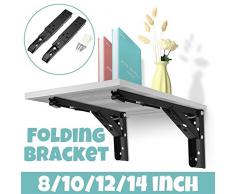 (2er-Pack） Klappbare Regalhalterungen - Hochleistungs-Metallklappbare Regalhalterung for Tischbänke, Regalscharnier zur Wandmontage Platzsparende DIY-Halterung Schwarz