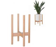 Pflanzenständer Einstellbare Blumentreppen Topfhalter Pflanzenhalter Blumentopf-Ständer Blumenregal Pflanzenregal Holz Pflanzentreppe für Wohnzimmer Balkon Garten Büro, Durchmesser 24,3-32,5 cm