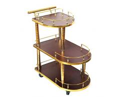 Ybzx 3-Tier Rolling Bar mit Wein | Küchenwagen | Herausnehmbare Tabletts | Tragbare Metall Utility Dump | Tee Kaffee Trinken nach Hause