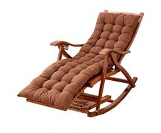 LHNLY-Liegen Sonnenliege Holz Klappbar Wetterfest mit Auflage Armlehne | Vintage Antik Schaukelstuhl Garten Schwingstuhl Relaxstuhl Relaxsessel Schaukelsessel Schwingsessel, Max.150kg