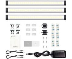 Unterbauleuchte küche LED leiste Dimmbar Schrankleuchte Lichtleiste TECKIN leuchte Schrankbeleuchtung SchrankLicht Küchenbeleuchtung 12W Kabinett Kleiderschrank Waschraum(enthält 3 LEDs)