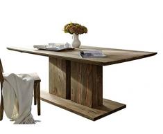 MASSIVMOEBEL24.DE Palisander Massivholz geölt Säulentisch 235x100 Sheesham Holz Möbel massiv braun Natur Buddha #137