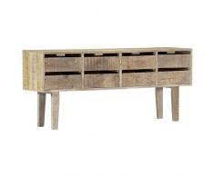 N / A vidaXL Sideboard Mit 8 Schubladen, Ablagetisch Küchenschrank Esszimmerschrank,Massivholz für Wohnzimmer, Schlafzimmer, Flur oder Bad 140×30×60 cm