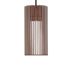 Pendelleuchte CILINDRO aus Holz - Moderne Designer Deckenleuchte - viele Farben erhältlich Taupe