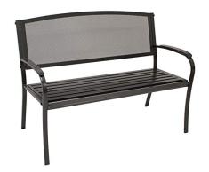 DEGAMO Gartenbank Como 2-sitzer 121cm aus Metall/Streckmetall, anthrazitgrau beschichtet