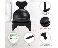 TQ Balance Ball Chair Trainingsstabilität Yoga Ball Premium Ergonomischer Stuhl für Heim und Büro Schreibtisch mit Luftpumpe