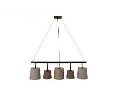 DuNord Design Hängelampe Pendellampe 100cm grau braun beige Esstischlampe Esszimmer Lampe Leuchte ALICANTE