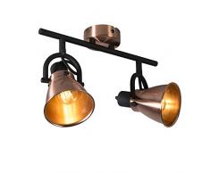 QAZQA Design/Modern Klassischer Spot/Spotlight/Deckenspot/Deckenstrahler/Strahler/Lampe/Leuchte Kupfer - Jos 2-flammig/Innenbeleuchtung/Wohnzimmerlampe/Schlafzimmer/Küche Metall L