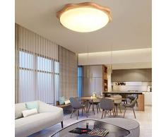 24W LED-Deckenleuchte, nordische moderne Holzdeckenleuchte, mit Fernbedienung dimmbar, Φ43cm runde Holzleuchte, für Wohnzimmer, Schlafzimmer, Esszimmer, Büro, Kinderzimmerleuchte