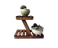 LULUDP Pflanzenregale Pflanzregale 2 Tier Desktop Kleine Blume Stehen Holz Schreibtisch Wohnzimmer Balkon Blumentöpfe Sukkulenten Rack Lagerung Display Regal Blumentopfe