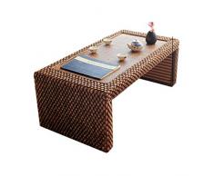Gartenmöbel Zubehör Kleiner Tisch Rechteck Rattantisch Balkon Teetisch Tatami Niedriger Tisch Arbeitszimmer Computertisch , handgemacht Tische (Color : Round Stool, Size : 60 * 45 * 30cm)