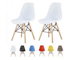 MCC Retro Design Stühle LIA Esszimmerstühle im 2er Set, Eiffelturm inspirierter Style für Küche, Büro, Lounge, Konfernzzimmer etc, 6 Farben, Kult (Weiss)