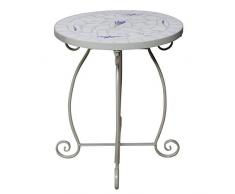 Pflanzen Kölle Mosaik-Beistelltisch Lille, hellgrau, Lavendel-Mosaikfliesen, D. 40 cm, Höhe 47 cm