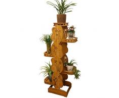 LQUIDE Pflanzenständer Bambus Blumenständer, FÜR Wohnzimmer Boden Blumentisch Mehrstöckiger Innenbalkon Bonsai Rahmen Europäisches Pflanzenregal (Größe: 41 * 35 * 100 cm)