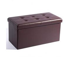 Zedelmaier Sitzhocker Sitzbank faltbar mit Stauraum belastbar bis 300 kg 76 x 38 x 38 cm(Braun)