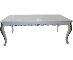 Casa Padrino Barock Esstisch Weiß Hochglanz/Gold - Esszimmer Tisch - alle Grössen, Tisch Abmessungen:100 x 100 cm x H 82 cm