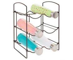 mDesign praktisches Wein- und Flaschenregal – Weinregal Metall für bis zu 6 Flaschen – freistehendes Regal für Weinflaschen oder andere Getränke – bronzefarben