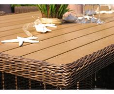 Rattan Tisch Ibiza 150x90cm Polystyrol Massivplatte Polyrattan Gartentisch