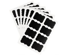BLOUR 48pcs / Lot 49 * 34mm Schwarzer Kreidestift Tafelaufkleber Home Küchenbar Flasche Tasse Etikett Tags DIY Planer Album Klebstoffaufkleber