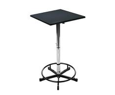 Stehtisch Delforge 70x70 Black Stehbiertisch Bistrotisch Gartentisch Edelstahl, quadratisch, höhenverstellbar, 70x70cm in Gastroqualität