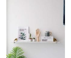 KOKOF Lagerregal,Wandregal, Nordic Wand-Bücherregal Regale mit Marmorfach Regale mit vielschichtigem Stauraum Töpfe und Blumen Pflanzregale-Whitemarble-100 * 20cm