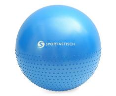 Sportastisch Preis/LEISTUNGSSIEGER¹ Gymnastikball „Massage Gym Ball“ mit Noppen und Pumpe | BLAU | 55-60cm Sitzball | ideal zum Sport, fürs Büro oder Kinder | Bonus E-Book | Bis zu 3 Jahre Garantie²