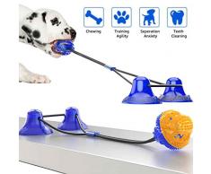 Chair Hundespielzeug mit Saugnapf Pet Toy Ziehspielzeug Hund Ball Kauspielzeug Multifunktions Spielzeug für Haustiere Zahnreinigungsspielzeug Molar Bite Toy Blue+Orange