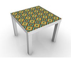 Apalis 51999-302587-855817 Design Tisch Buntes Mosaik Fliesenmuster, 55 x 55 x 45 cm, weiÃ