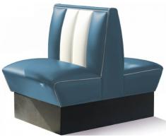Dinerbank Eckbank Sitzbank Bank Einrichtung Gastronomie Dinermöbel Lounge (Blue/White)