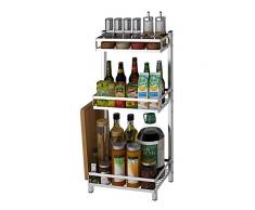 Küchenablage Spice Rack, Kitchen Shelf Packet Organizer Küchenutensilien und Schneidebretthalter for Kräuterregale, for Dose, 3 Ebenen, freistehend (Size : B)