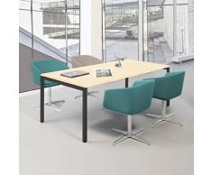 NOVA Besprechungstisch 180x80cm Ahorn 4-6 Pers. Konferenztisch Meetingtisch , Gestellfarbe:Anthrazit
