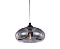 HJXDtech Pendellampe aus Glas, Industrielle Überzug Graue Pendelleuchte, Retro Deckenleuchte Hängelampe für Esszimmer Kücheninsel Schlafzimmer und Wohnzimmer (A-03)