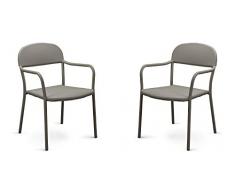 Dublino 2er Set | Outdoor Geflechtstuhl Bella/lightbeige, Aluminium mit Textilene Bezug | Gartenstuhl | Terrassenstuhl