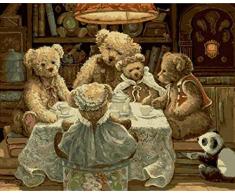 HDGREF DIY Adult Kids Crafts Tischbär Nummer Pigment DIY Malerei nach Zahlen Kits Weihnachtsdekoration Dekorationen-40x50cm-No Frame