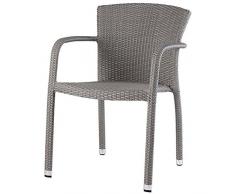 Diamond Garden Geflechtstuhl Kingston mit Armlehne grau
