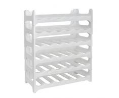 Grizzly Flaschenregal modular stapelbar - Weinregal für 36 Flaschen Regal-System weiß