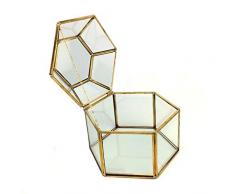 Ringschachtel, Elegante Glas-Tischvitrine Schmuck Verlobung Ehering Box Schmuck Glasbox Für Heimtextilien.