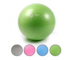 Apollo Gymnastikball 65cm, robuster Fitnessball und Sitzball Ink. Pumpe Rückenschonender Gymnastikball fürs Büro, Yoga, Pilates - Yoga-Ball fürs Workout - Farbe: Grün