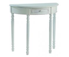 Casa Padrino Konsolentisch mit Schubladen Antik Weiß Shabby Chic Mod2 - Halbmond Tisch - Sekretär Konsole - Telefontisch