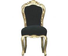 Casa Padrino Barock Esszimmer Stuhl Schwarz/Gold - Möbel Antik Stil - Esszimmerstuhl