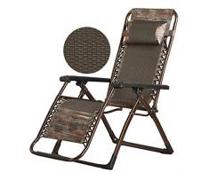 WJSW Outdoor Rattan Sessel Klappstuhl Balkon Siesta Stuhl dreifach geflochtenen Stuhl Schwangere Frauen zurück Stuhl faul Strandkorb